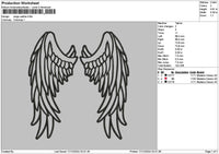 Wings Outline 02 Embroidery File 6 sizes