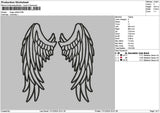 Wings Outline 02 Embroidery File 6 sizes
