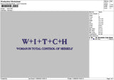 Witchtext 1108 Embroidery File 6 sizes