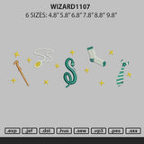 Wizard1107 Embroidery File 6 sizes
