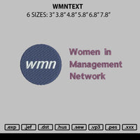 Wmntext Embroidery File 6 sizes