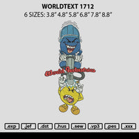 Worldtext 1712 Embroidery File 6 sizes
