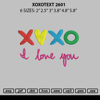 Xoxotext 2601 Embroidery File 6 sizes