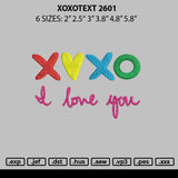 Xoxotext 2601 Embroidery File 6 sizes