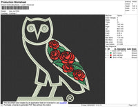 owl rose ovo Embroidery