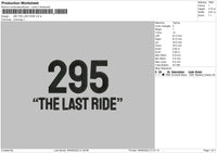 295 THE LAST RIDE Embroidery