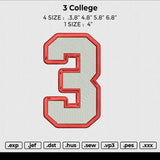 3 College Embroidery
