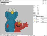 Elmo Kaws Embroidery