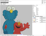 Elmo Kaws Embroidery