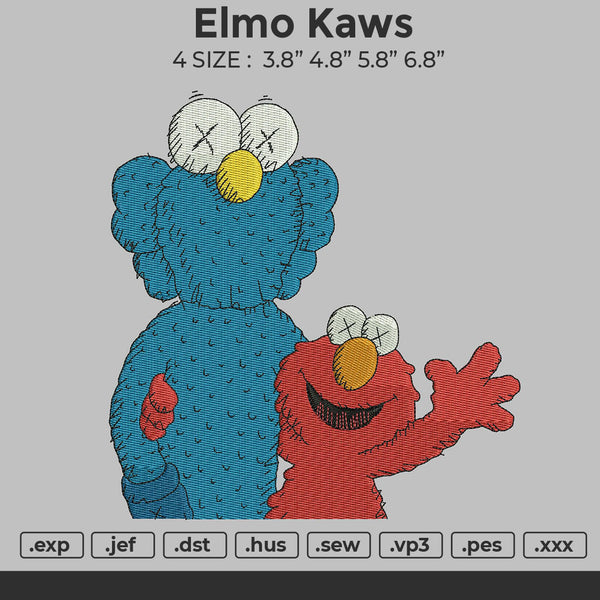 Elmo Kaws Embroidery