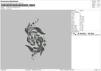 Koi Fish Embroidery File 6 sizes