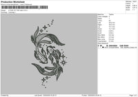 Koi Fish Embroidery File 6 sizes