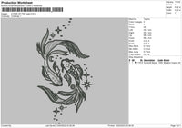 Koi Fish Embroidery File 6 sizes
