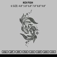 Koi Fish Embroidery File 6 sizes