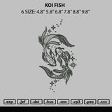 Koi Fish Embroidery File 6 sizes