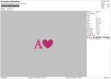 A Heart Embroidery File 6 sizes