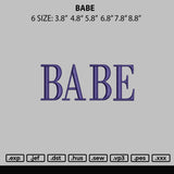 Babe Embroidery File 6 sizes