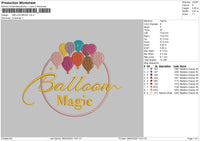 Balloon Magic Embroidery File 6 sizes