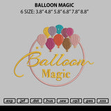 Balloon Magic Embroidery File 6 sizes