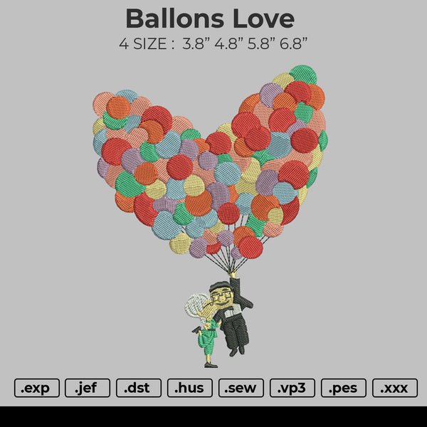 Ballons Love Embroidery
