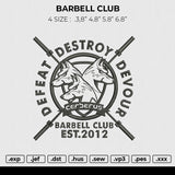 BARBELL CLUB embroidery