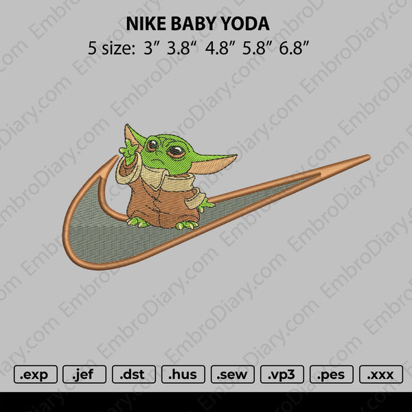 Swoosh Baby Yoda Embroidery