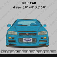 Blue Car Embroidery