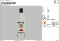 Bottle Malibu Embroidery