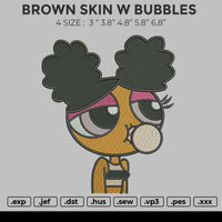 BROWN SKIN W BUBBLES Embroidery
