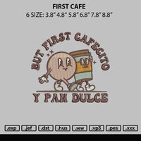 First Cafe Embroidery File 6 sizes