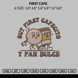 First Cafe Embroidery File 6 sizes
