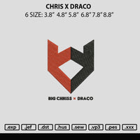 Chris X Draco Embroidery File 6 sizes