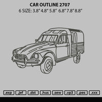 Car Outline 2707 Embroidery File 6 sizes