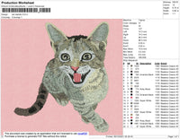 Cat Realistic Embroidery