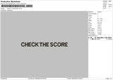 Check The Score Embroidery