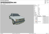 Chevrolet Pickup V2 Embroidery File 6 sizes