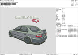 Civic Ex Embroidery File 6 sizes