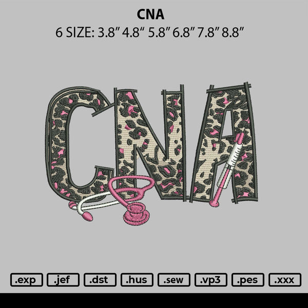 Cna Embroidery File 6 sizes
