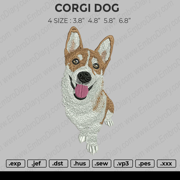Corgi Dog Embroidery