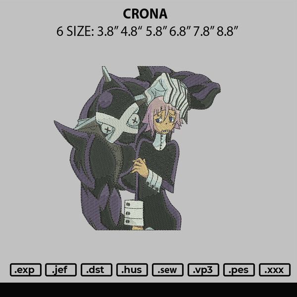 Crona Embroidery File 6 sizes