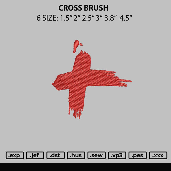 Cross Brush Embroiery File 6 sizes