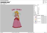 Cry Baby Embroidery File 6 sizes