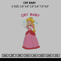 Cry Baby Embroidery File 6 sizes