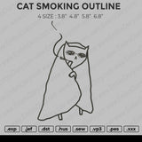 CAT SMOKING OUTLINE Embroidery