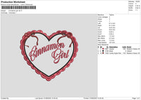 Cinnamon Girl Embroidery File 6 sizes