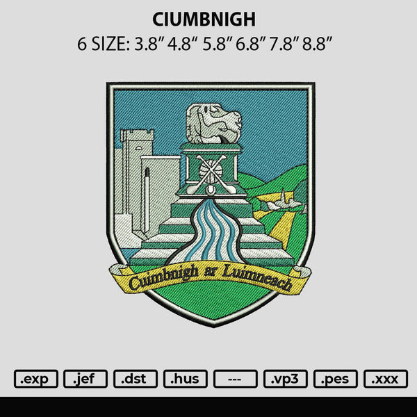 Ciumbnigh Embroidery File 6 sizes