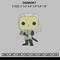 Daemon T Embroidery File 6 sizes