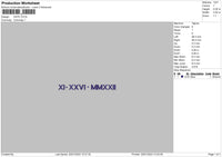 Roman Date Embroidery File 6 sizes