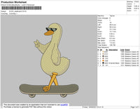 Duck Skateboard Embroidery