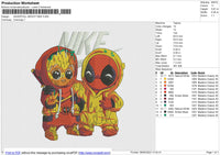 DEADPOOL GROOT NIKE Embroidery
